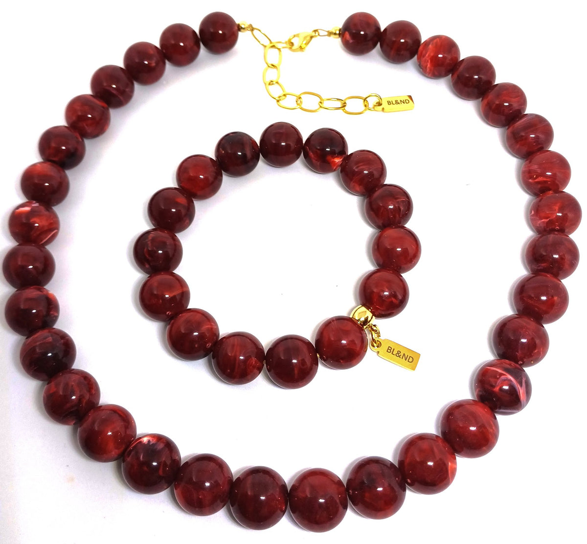 Stretcharmband van bordeauxrode XL kralen