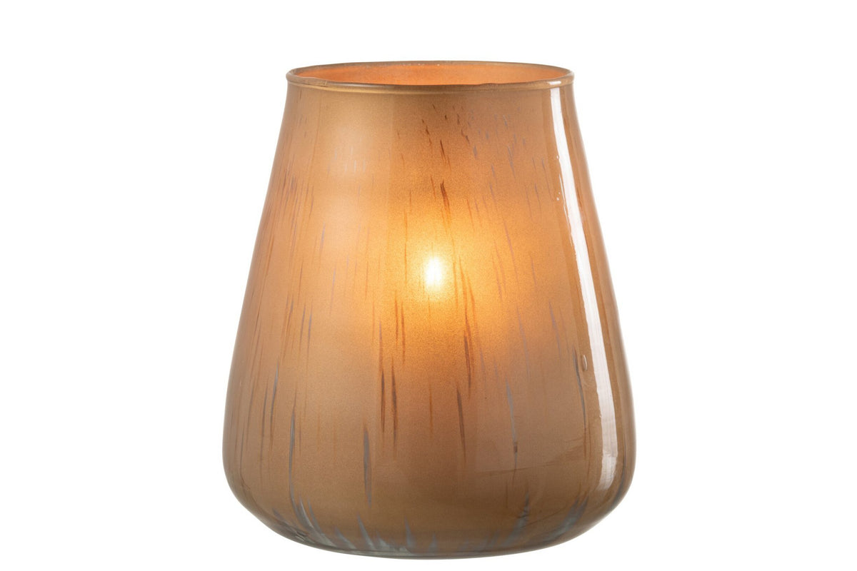 J-Line windlicht Antiek - glas - bruin - large