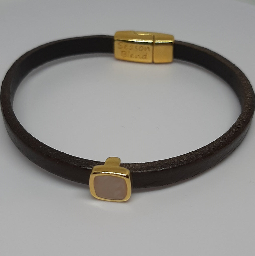 Semplice emaille vierkante slider 24K verguld