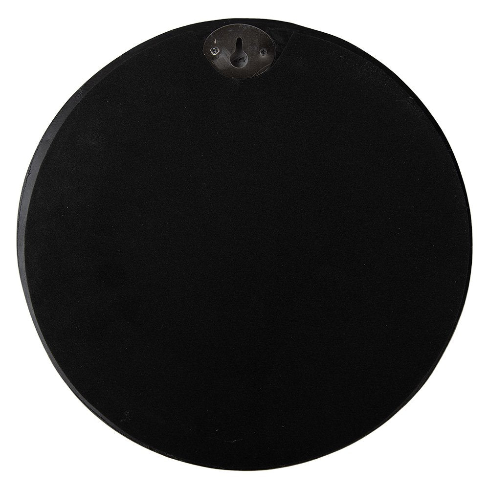 Spiegel Ø 25 cm Zwarte polyresin wandspiegel