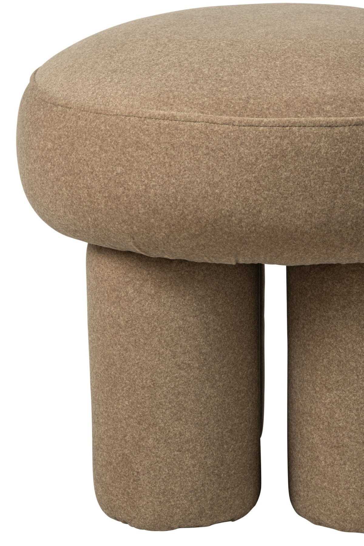 J-Line Poef met poten - multiplex/stof - beige - small