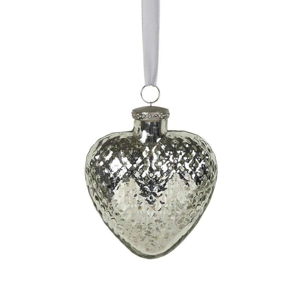 Decoratie hart zilver 15cm