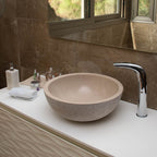 Beige marmeren wastafel
