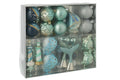 J-Line Doos kerstballen - polystyreen - zilver/blauw