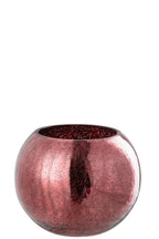 J-Line theelichthouder Bal Craquelé - glas - roze - large