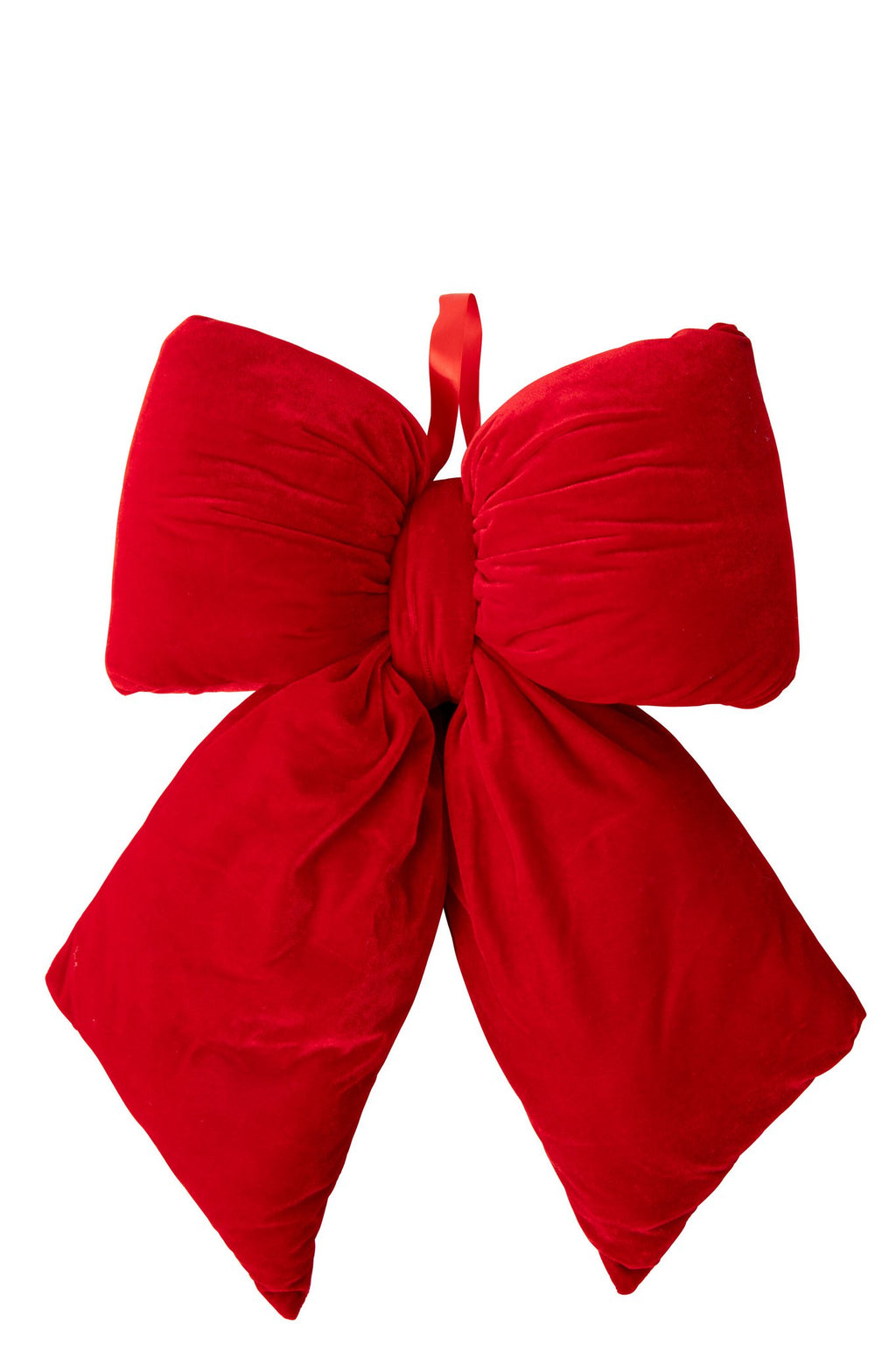 J-Line Hangende fluwelen strik - stof - kerstrood - large