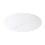 Ovale marmeren salontafel - Wit - 120x60x38 cm