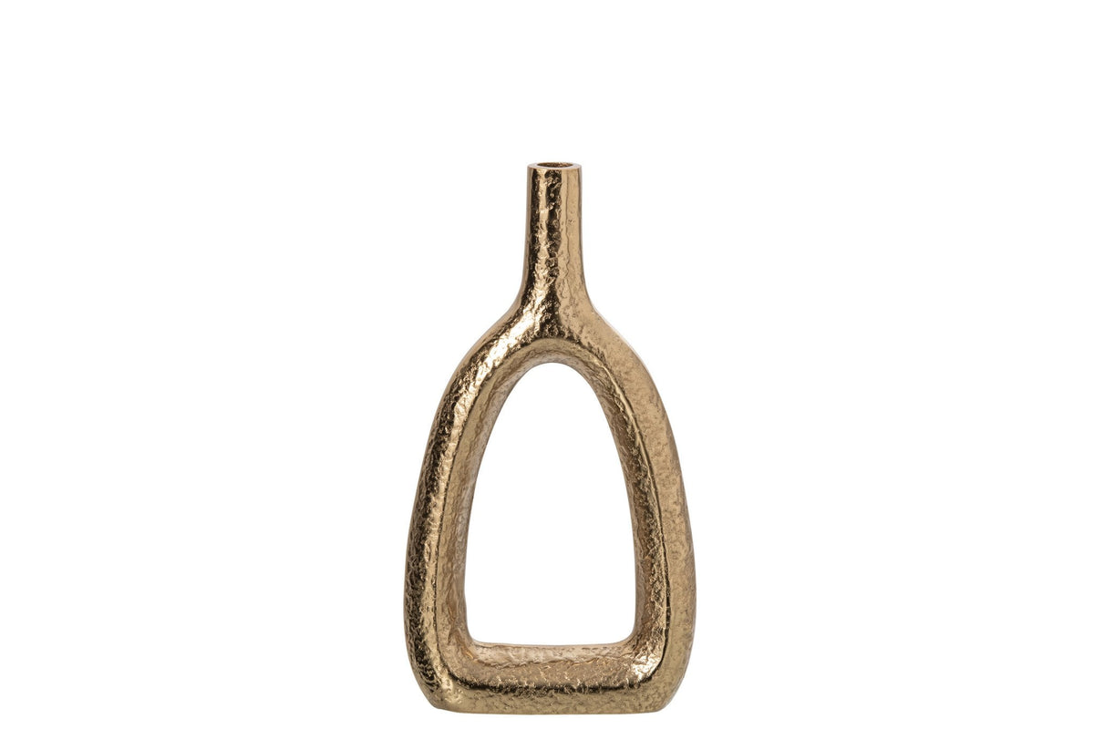 J-Line Solifleurvaas - aluminium - goud - small