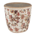 Bloempot Ø 14x13 cm Beige Roze Keramiek Bloemen Bloempot Binnen