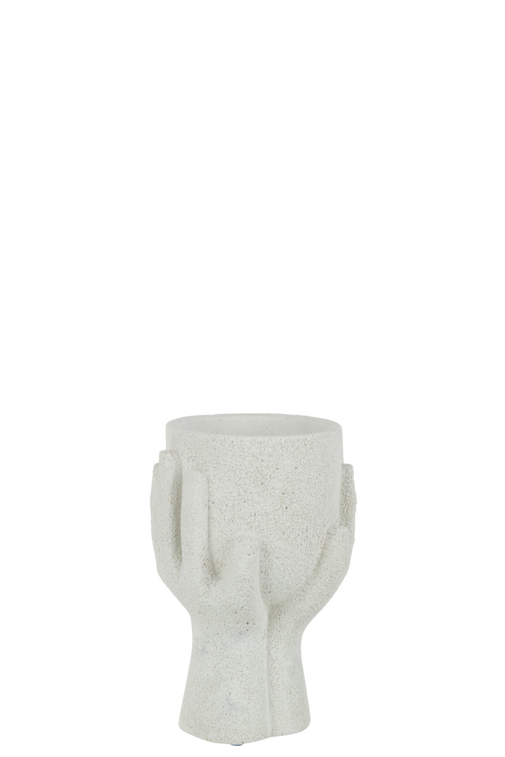 J-Line bloempot Handen - cement - wit - small - Ø 11 cm