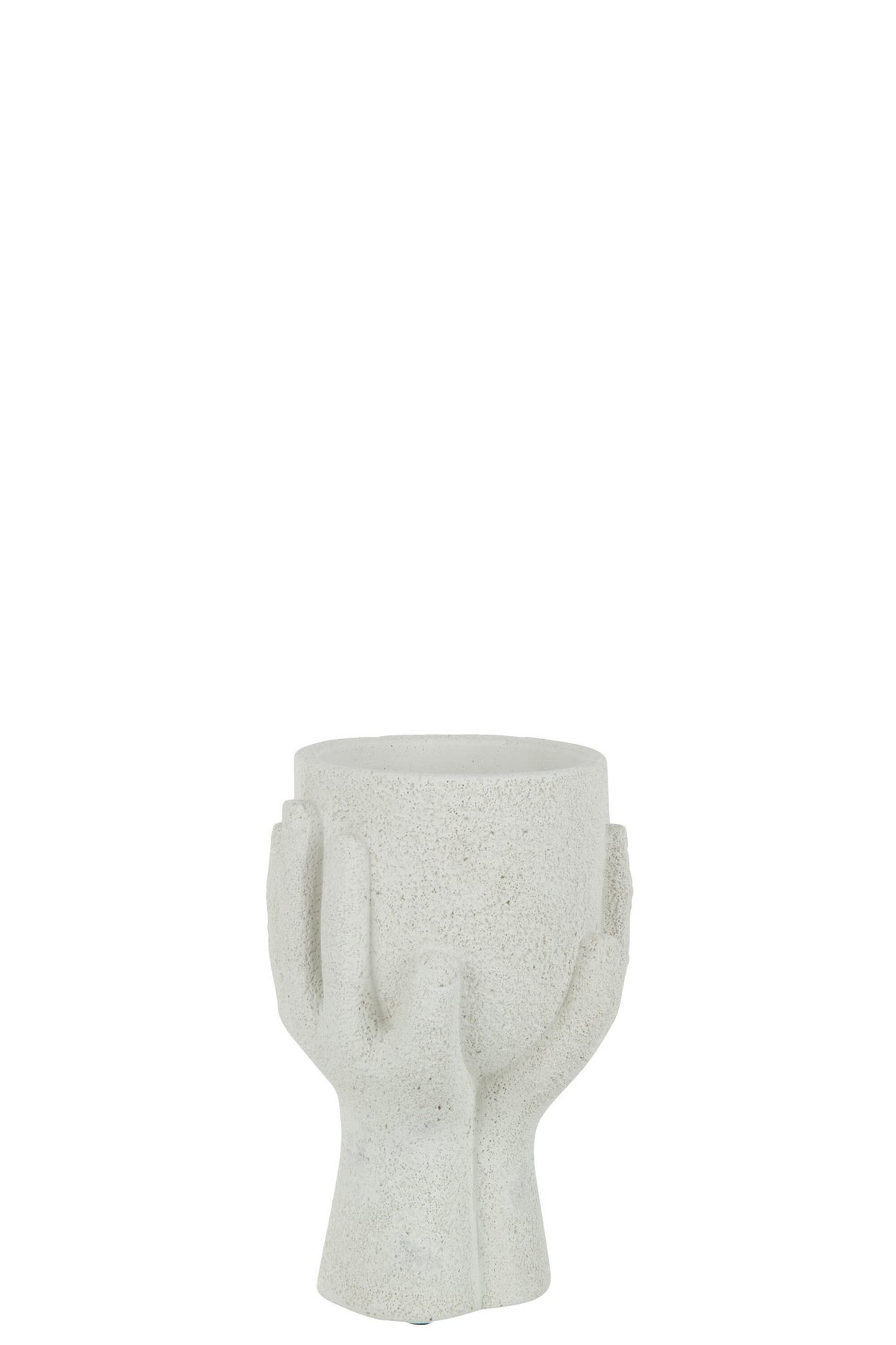 J-Line bloempot Handen - cement - wit - small - Ø 11 cm