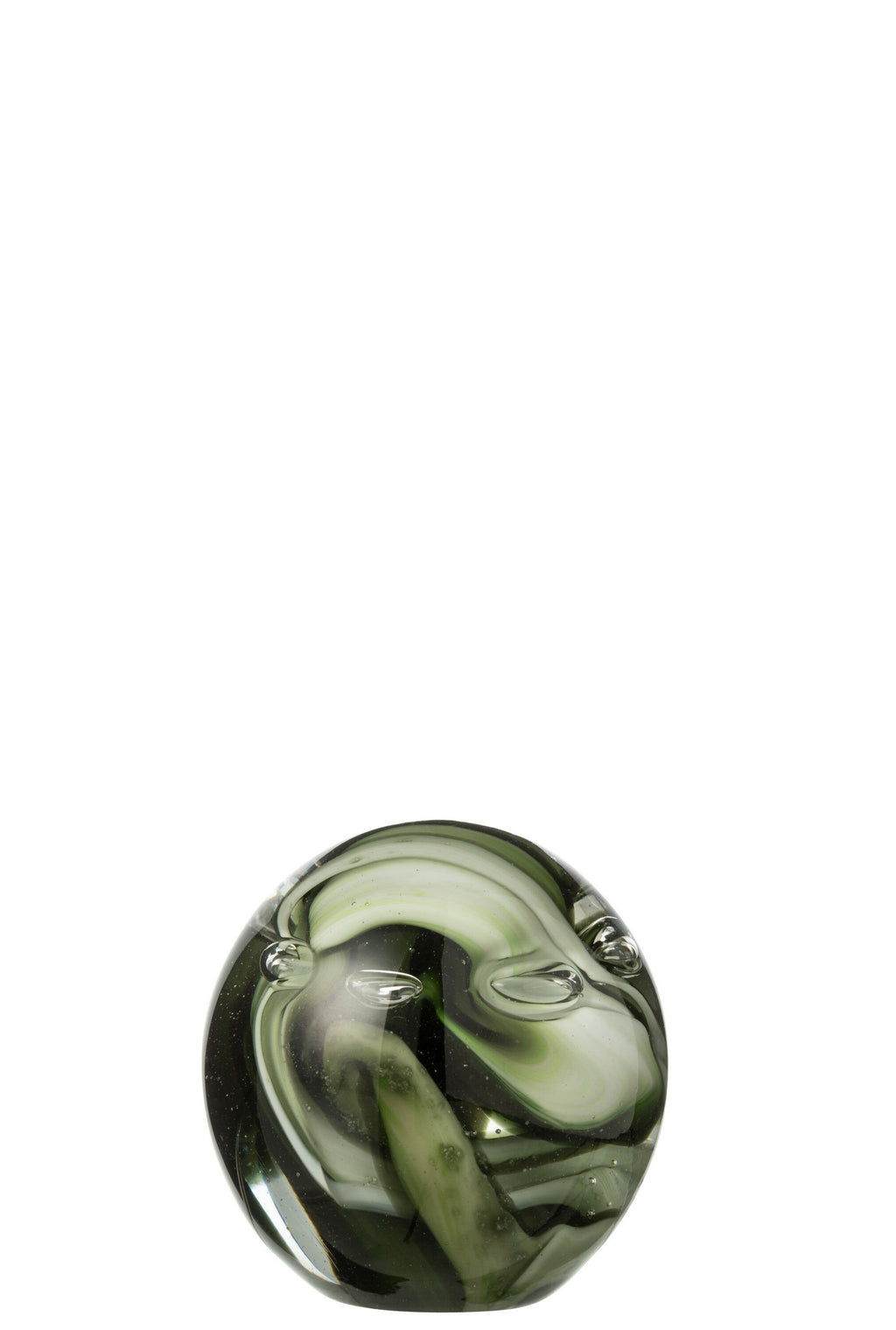 J-Line presse-papier Tornado Rond - glas - transparant/bruin - small