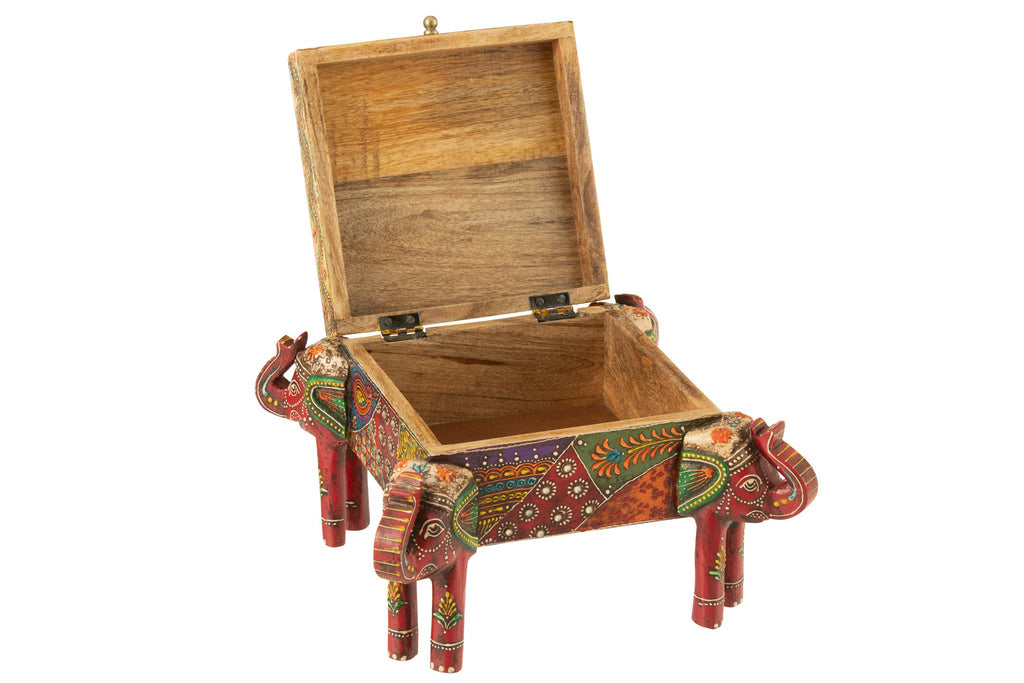 J-Line Doos Olifant Voet Delhi Mango Hout Mix
