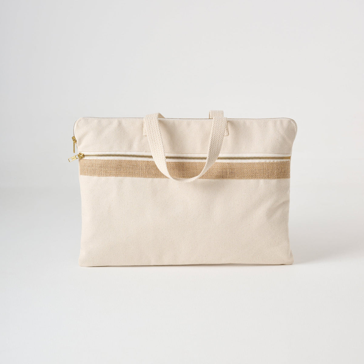 Laptoptas | Katoenen canvas jute-accent