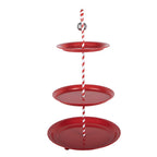 Etagère 3 laags Ø 35x64 cm Rood Metaal