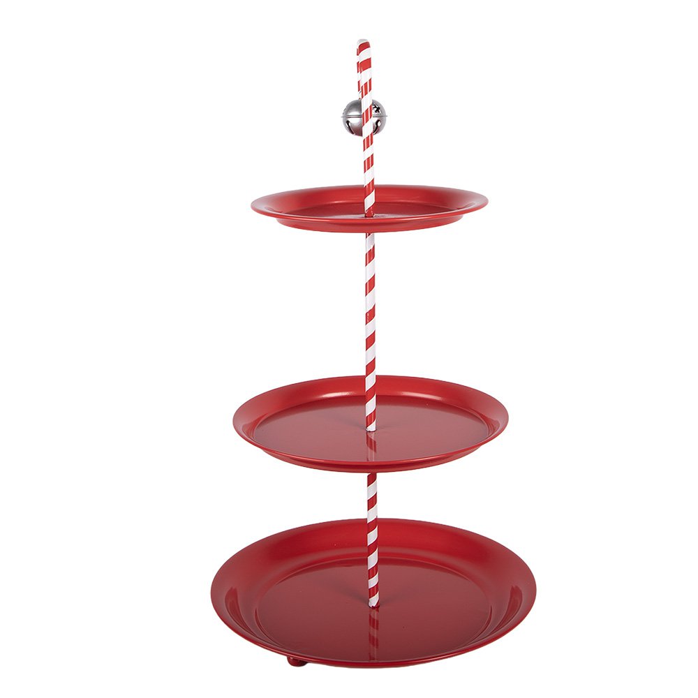 Etagère 3 laags Ø 35x64 cm Rood Metaal