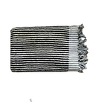 PomPom Handdoek Stripe Black