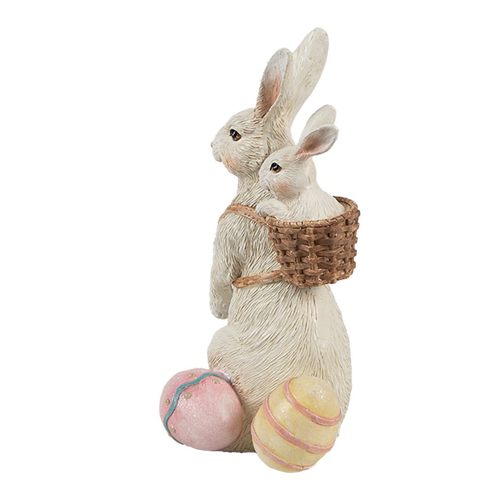 Decoratie Beeld Konijn 16 cm Beige Kunststof