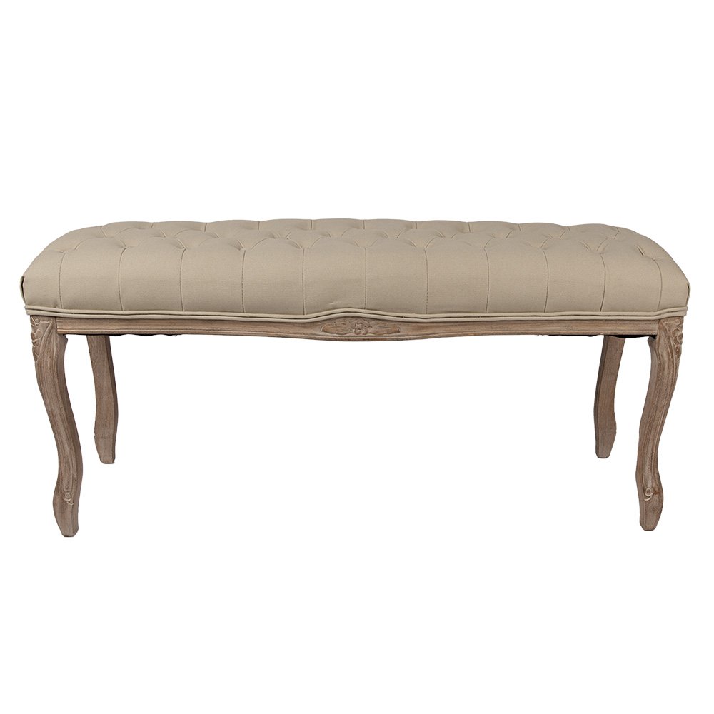 Bankje 112x36x50 cm Bruin Beige Hout