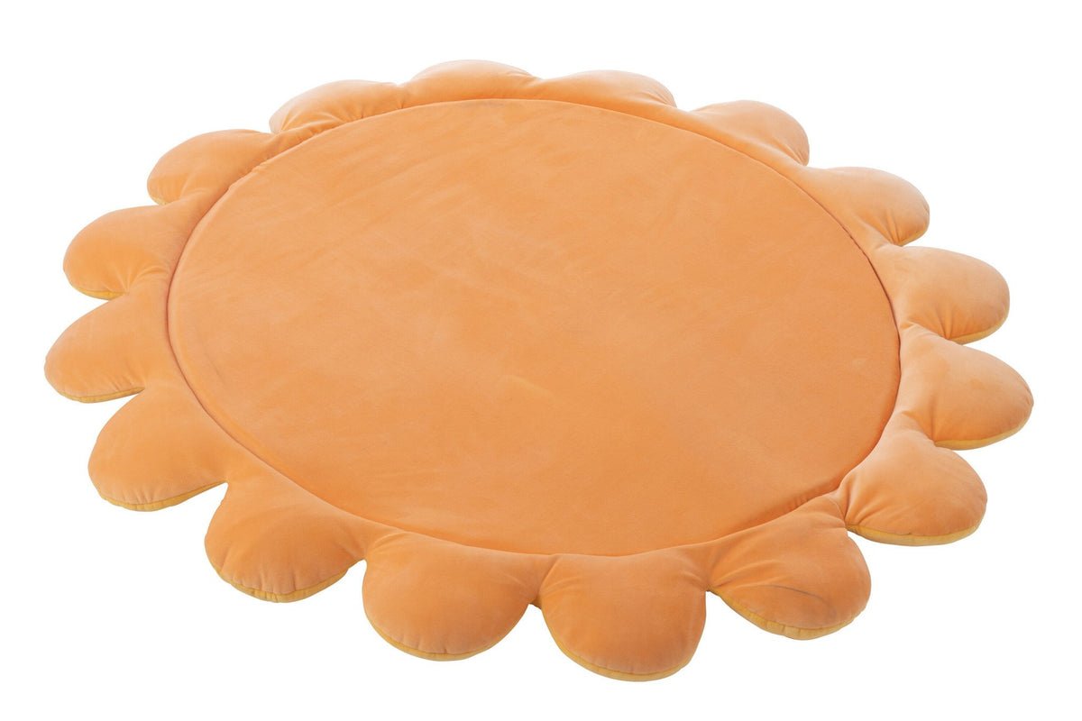 J-Line speelmat Bloem - polyester - geel/oranje