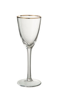 J-Line glas witte wijn Gouden Rand - glas - transparant/goud