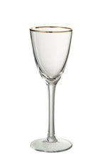 J-Line glas witte wijn Gouden Rand - glas - transparant/goud