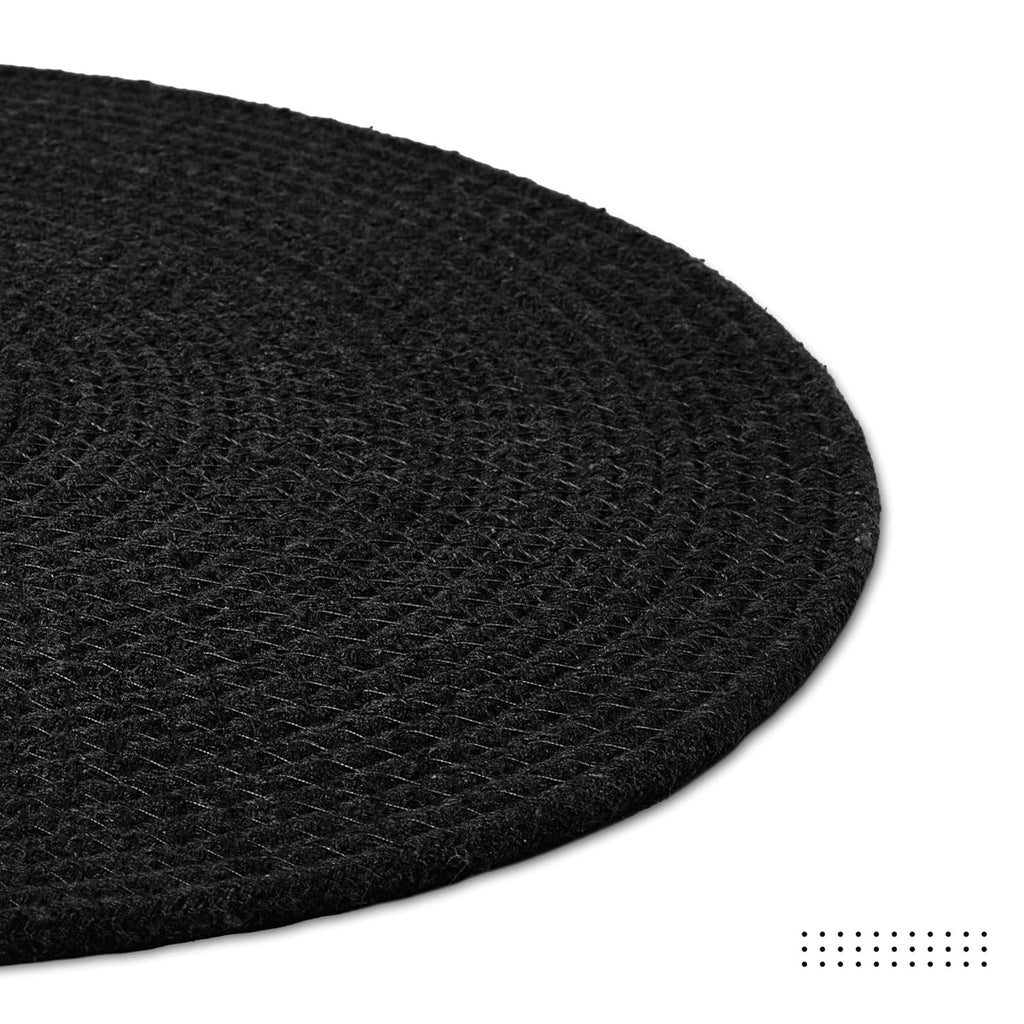 Ronde placemats – geribbeld katoen – diameter 32 cm, set van 4