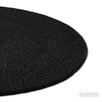 Ronde placemats – geribbeld katoen – diameter 32 cm, set van 4