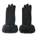 Handschoenen met imitatiebont 8x24 cm Grijs Katoen