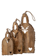 J-Line snijplank met schors - mangohout - naturel - L