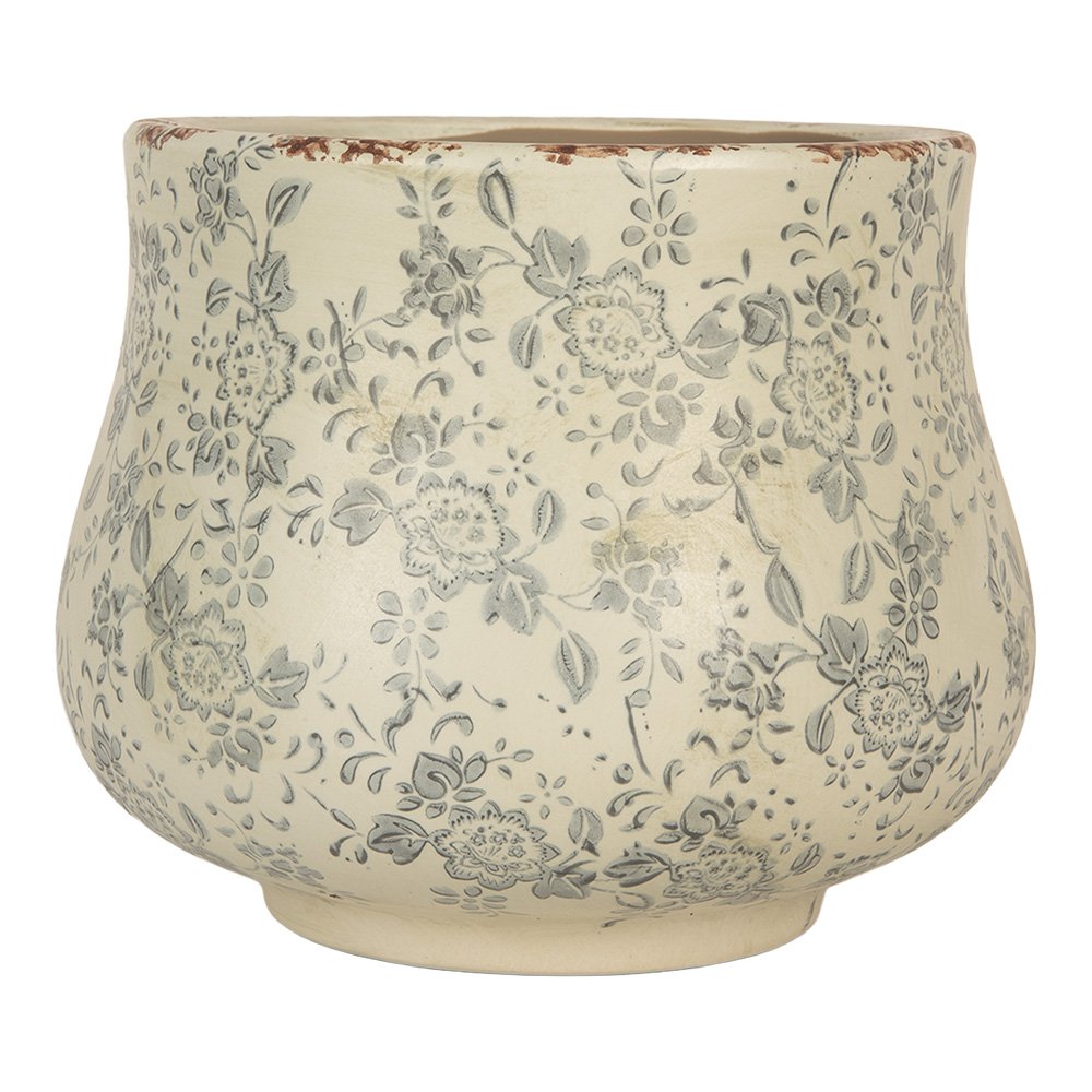 Bloempot Ø 21x17 cm Beige Keramiek Bloemen