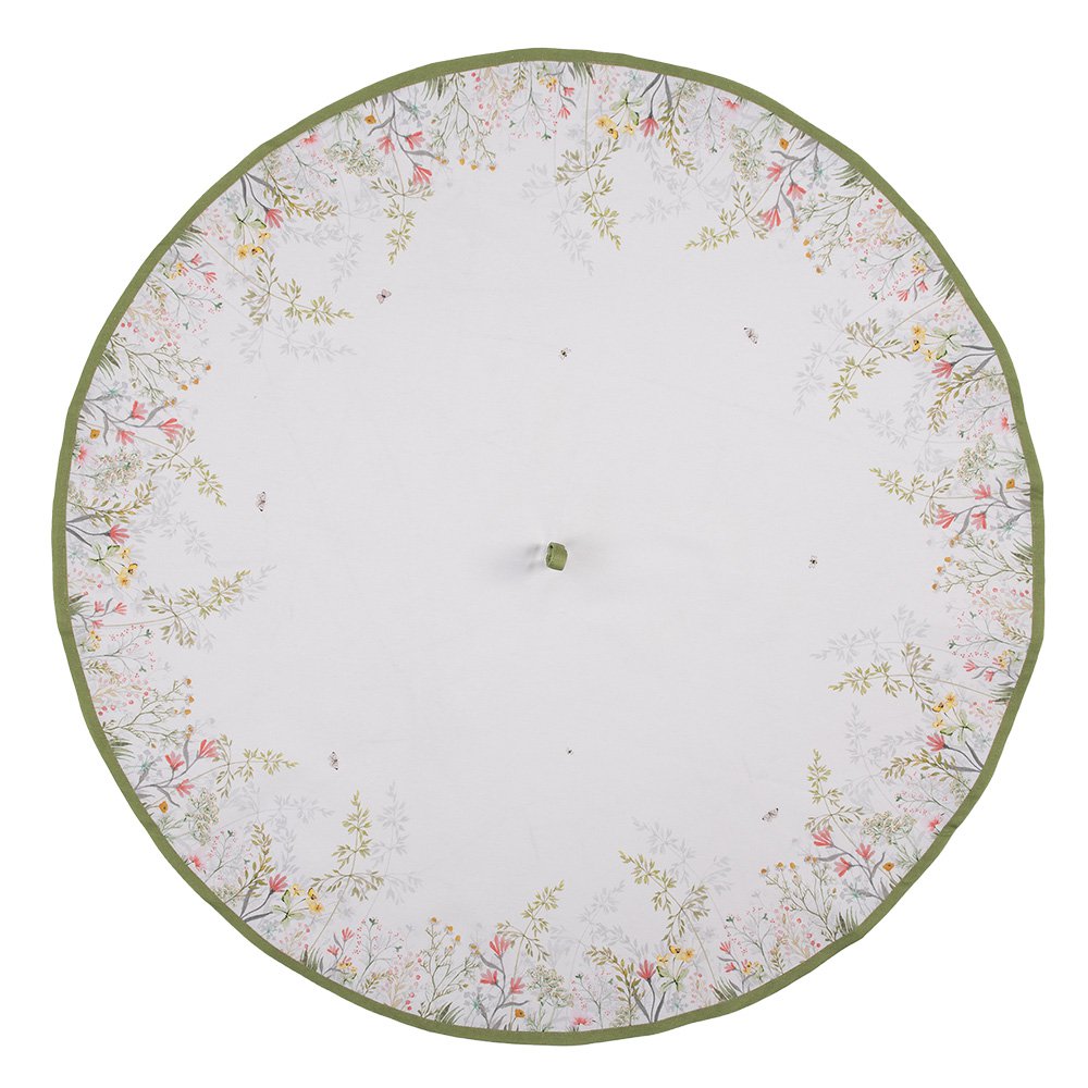 Theedoek Ø 80 cm Wit Katoen Bloemen Keukenhanddoek