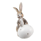 Decoratie Beeld Konijn 17 cm Beige Kunststof