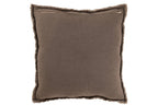 J-Line Kussen Gerafelde Randen Katoen/Polyester Taupe