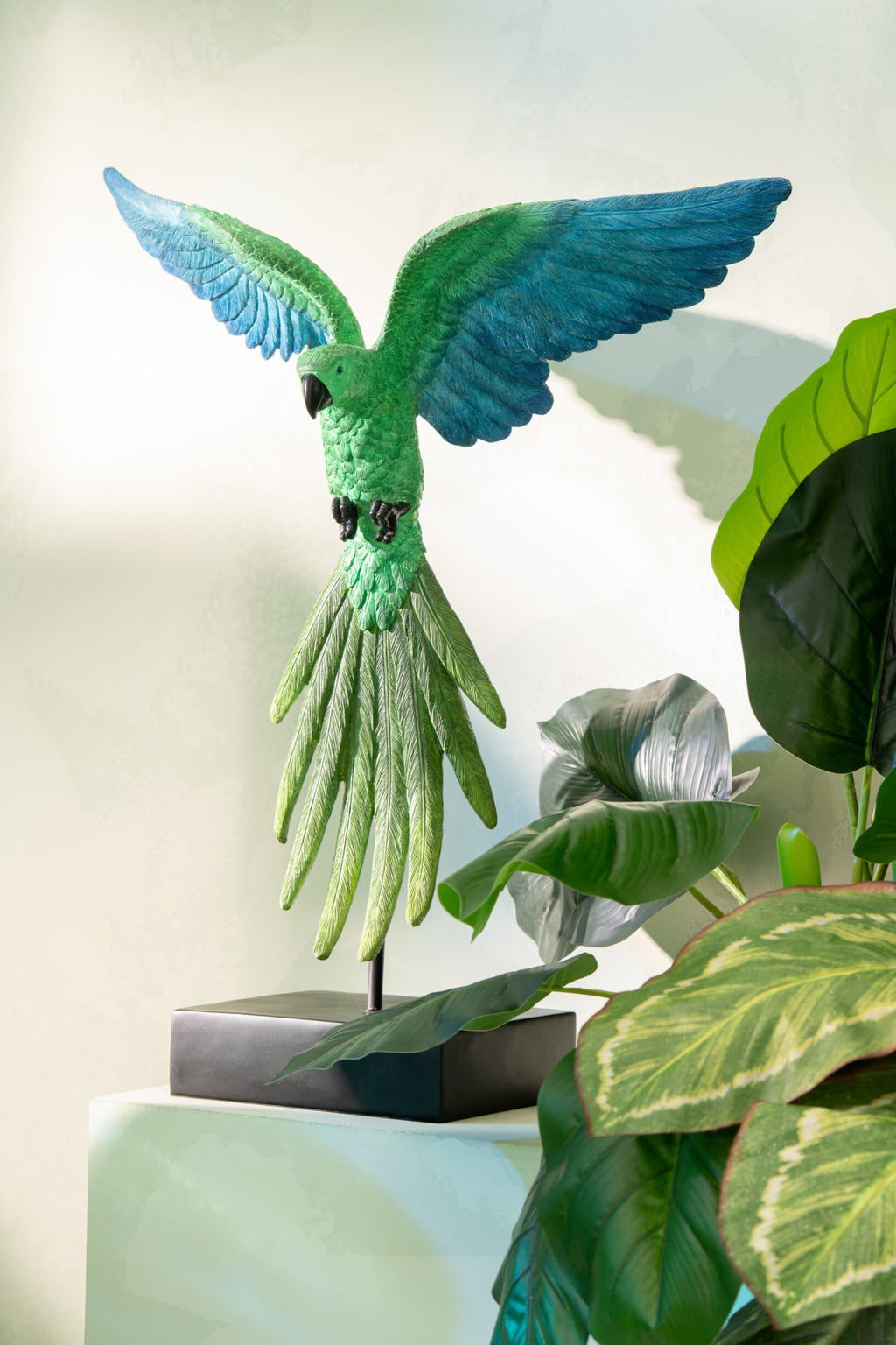J-Line decoratie Papegaai - polyresin - groen/blauw
