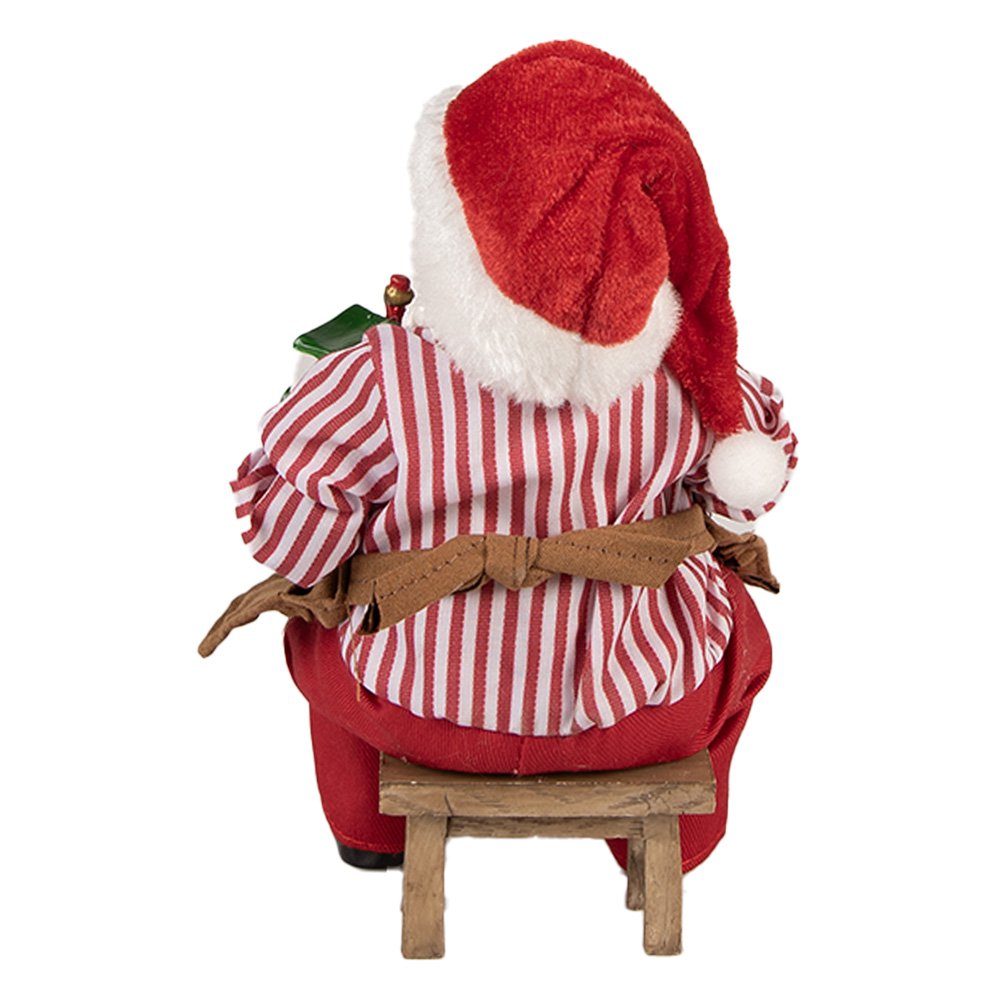 Kerstdecoratie Beld Kerstman 13x10x28 cm Rood Textiel
