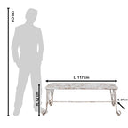 TuinBank 117x37x42 cm Wit Bruin Metaal