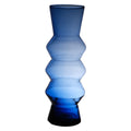Zigzag mondgeblazen Recycled Vaas blauw h36 d13