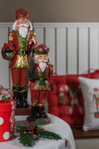 Beeld Notenkraker 13x10x32 cm Rood Kunststof Kerstdecoratie