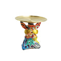 Polyresin hond kleurrijk met dienblad
