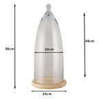 Stolp Ø 24x56 cm Hout Glazen Stolp
