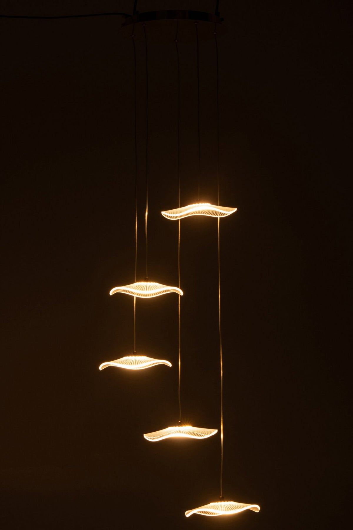 J-Line plafondlamp bloem - acryl - goud - large