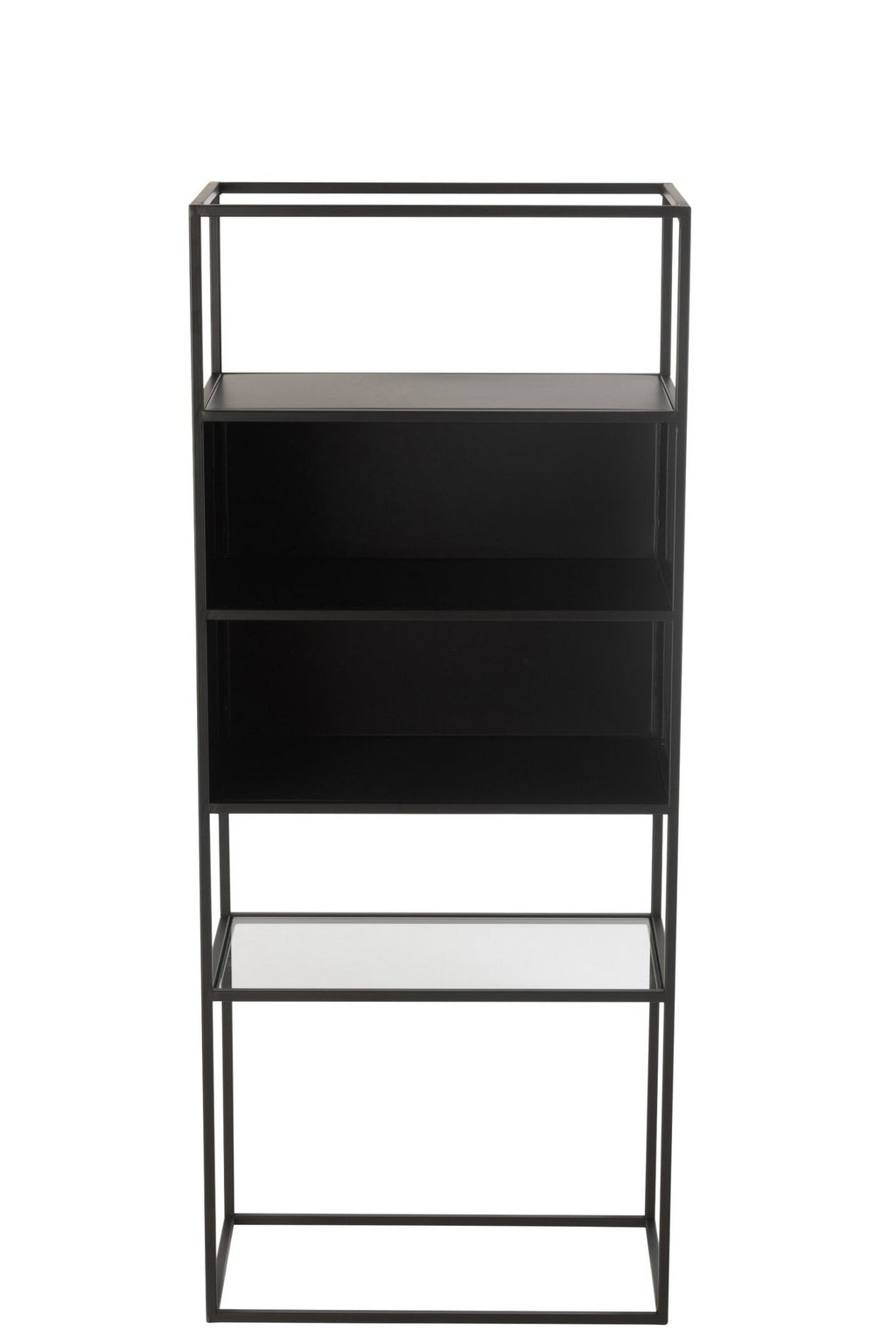 J-Line rek - metaal/glas - zwart