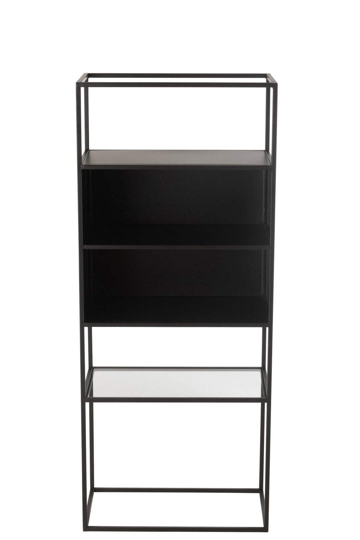 J-Line rek - metaal/glas - zwart