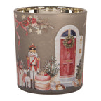 Waxinelichthouder Ø 7x8 cm Grijs Glas Kerst