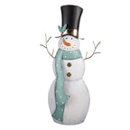 Kerstdecoratie Beeld Sneeuwpop 36x13x69 cm Wit Metaal