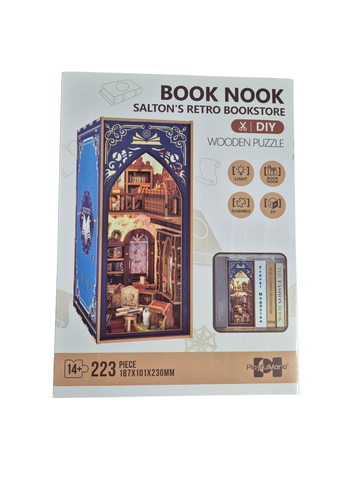 Inspirebox, 3D Booknook, Salton's Retro Bookstore, BE011924, 18,7x10,1x23cm