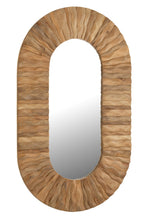 J-Line spiegel Curve Ovaal - hout - naturel