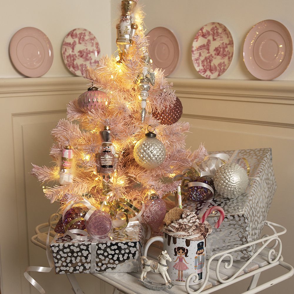 Beeld Set van 2 Paard 8 cm Wit Kunststof Kerstdecoratie