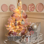 Beeld Set van 2 Paard 8 cm Wit Kunststof Kerstdecoratie